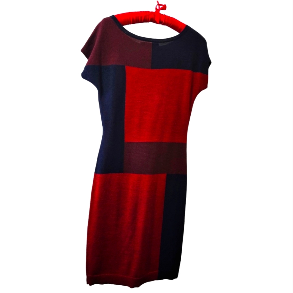 The Limited red/blue colorblock sheath, XS